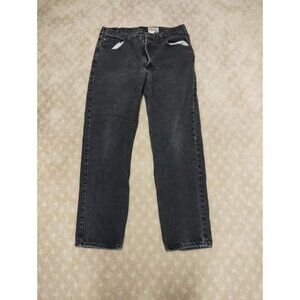 Vintage Eddie Bauer Jeans Men's 38x34 Black Denim Made in USA Straight Leg 90s